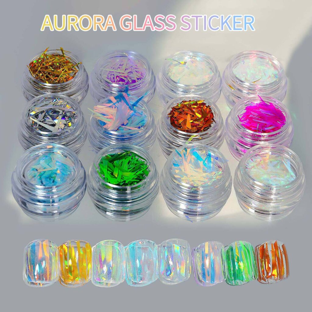 Aurora Glass Paper Nail Foil Stickers